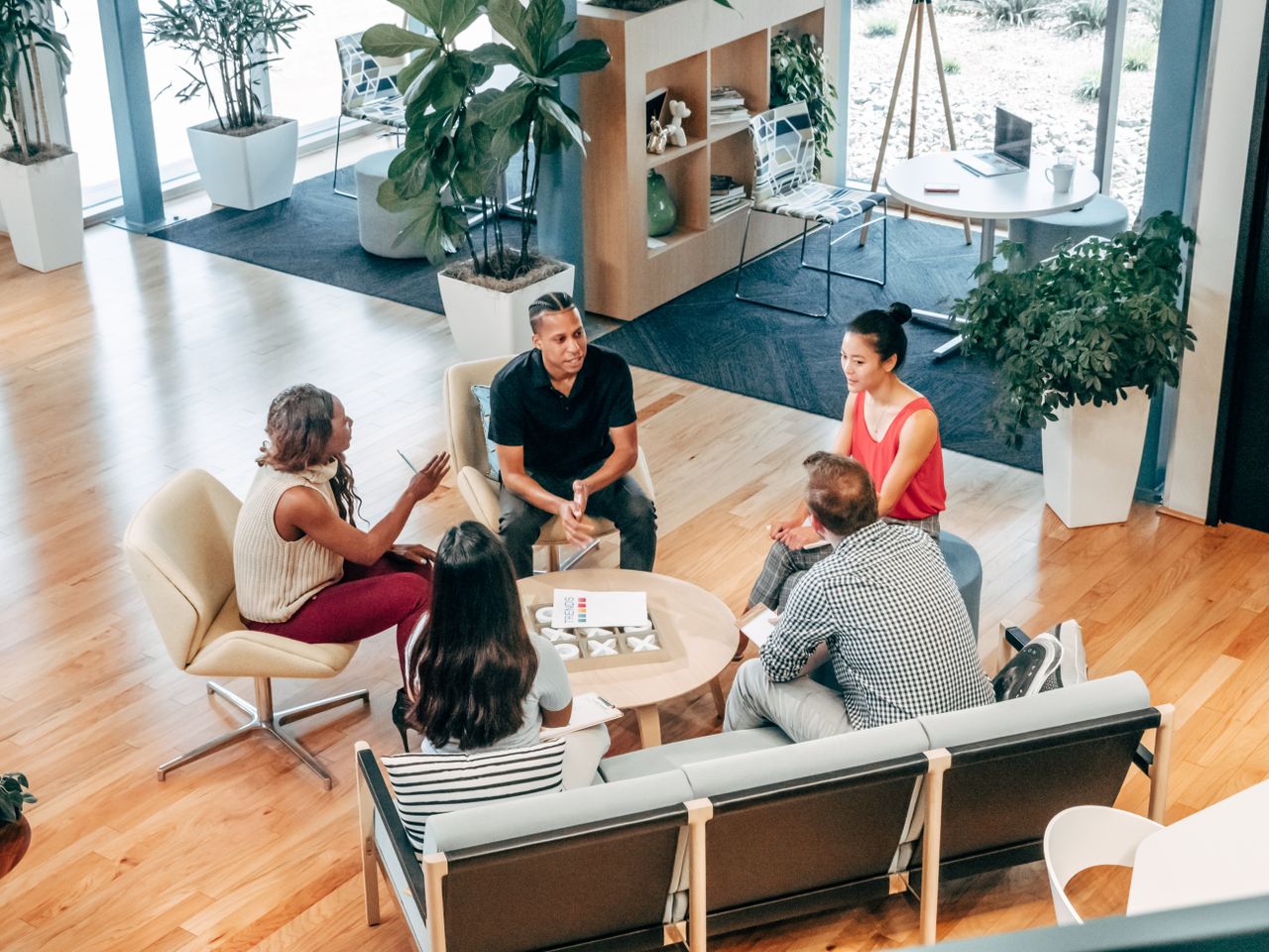 A team working together in a lead generation agency